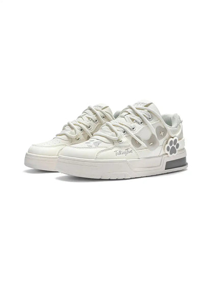 Paw Applique Sporty Low Top Sneakers White product image