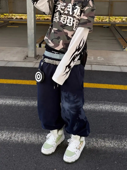 Graffiti High Top Chunky Sneakers on foot styling image 1