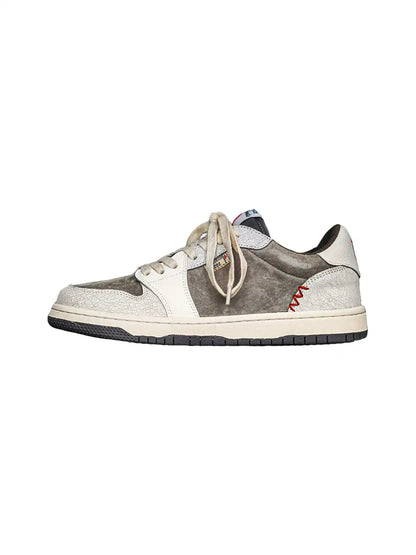 Worn Suede Panel Low Top Sneakers Brown product image