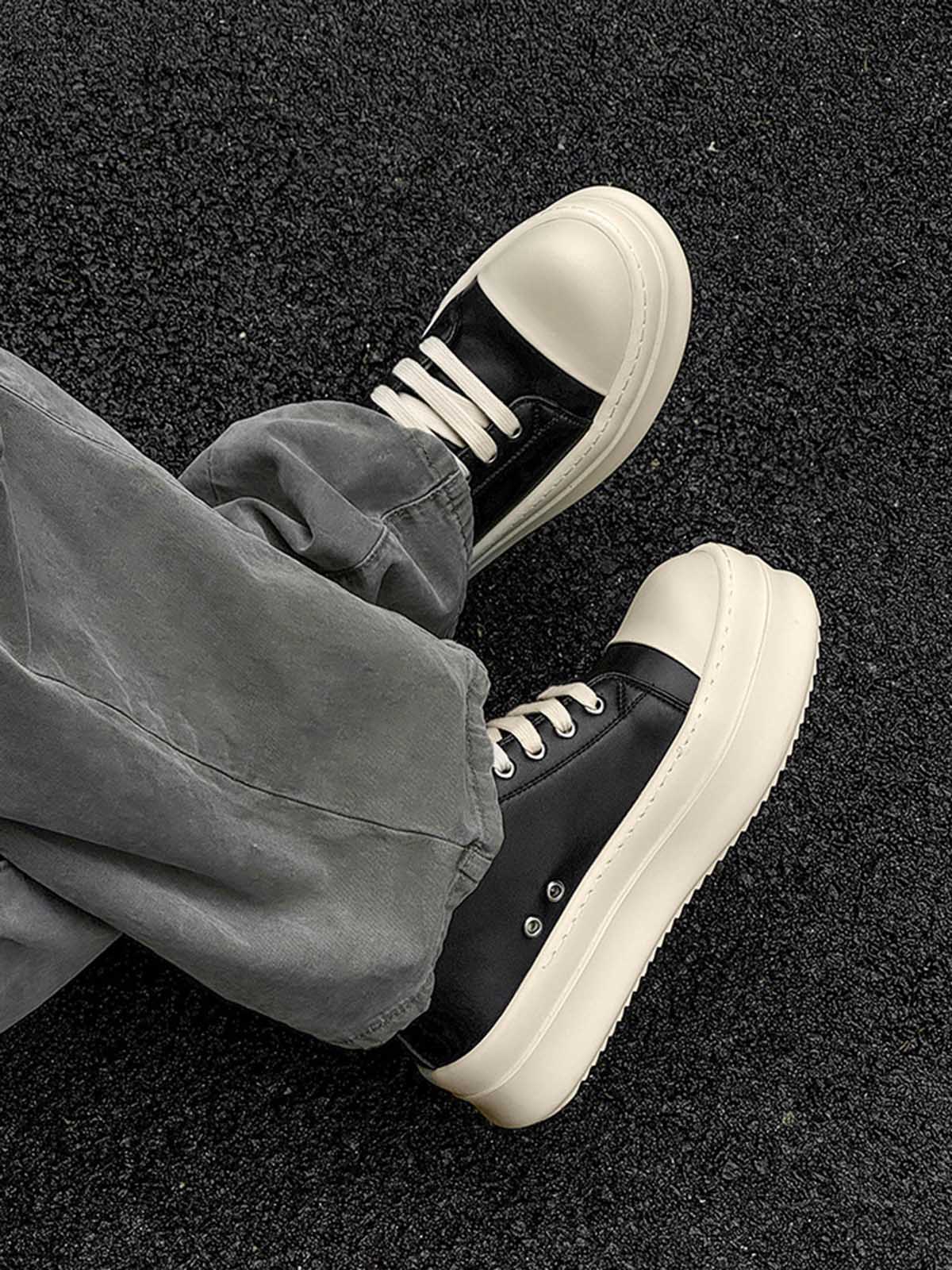 German Trainer Thick Sole Sneakers on foot styling image 2