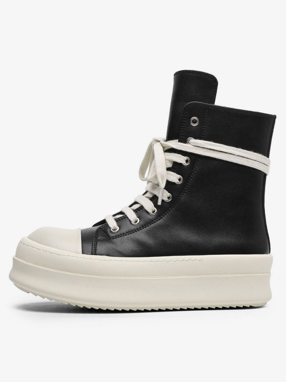 Side Zip Platform High Top Sneakers Black product image