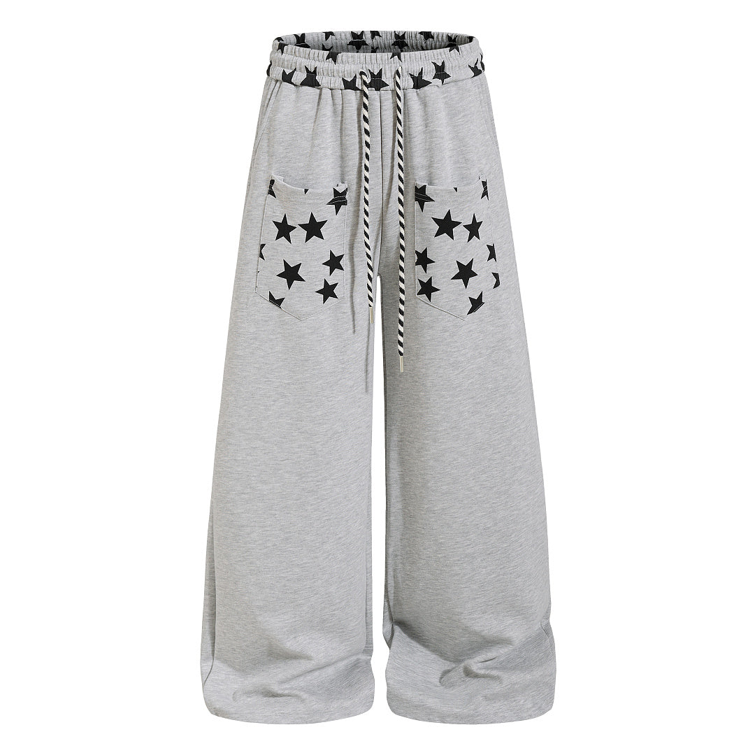 Star Print Baggy Sweatpants Gray product image