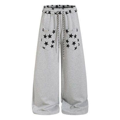 Star Print Baggy Sweatpants Gray product image