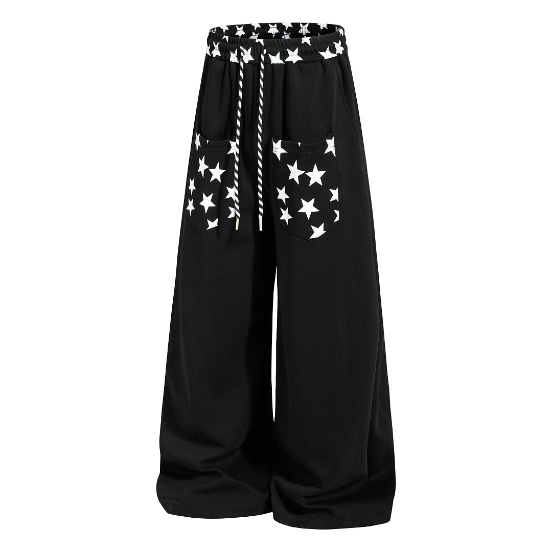 Star Print Baggy Sweatpants detail image 8