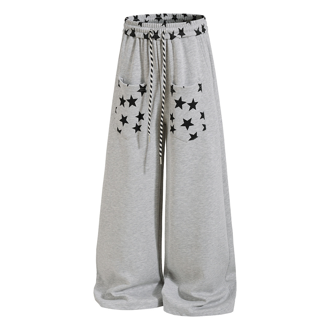 Star Print Baggy Sweatpants detail image 9