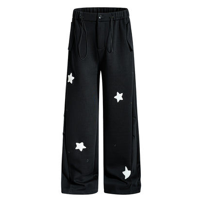 Star Embroidery Baggy Sweatpants Black product image