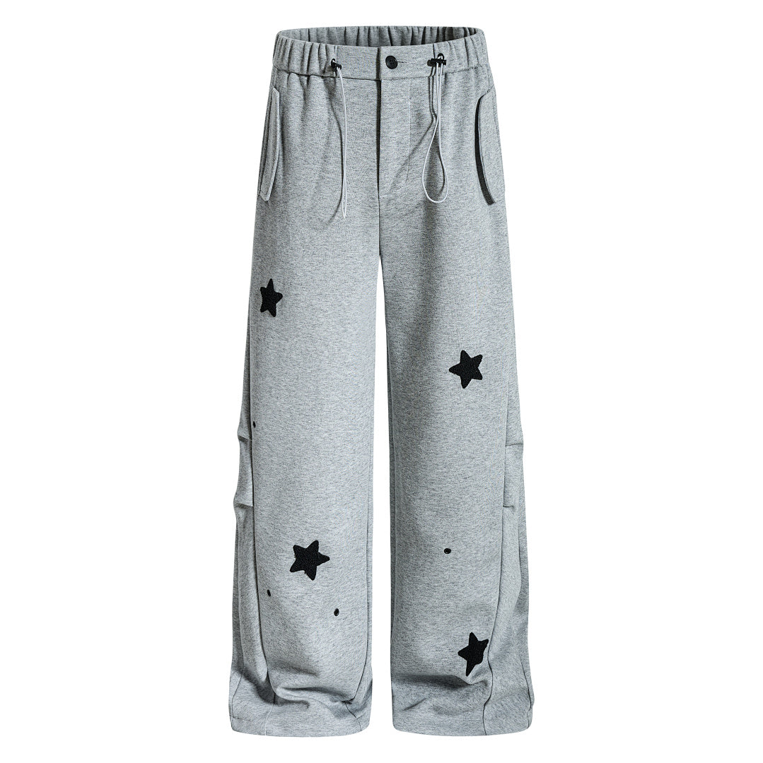Star Embroidery Baggy Sweatpants Gray product image