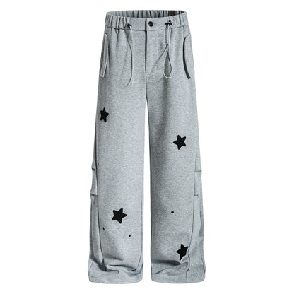 Star Embroidery Baggy Sweatpants Gray product image