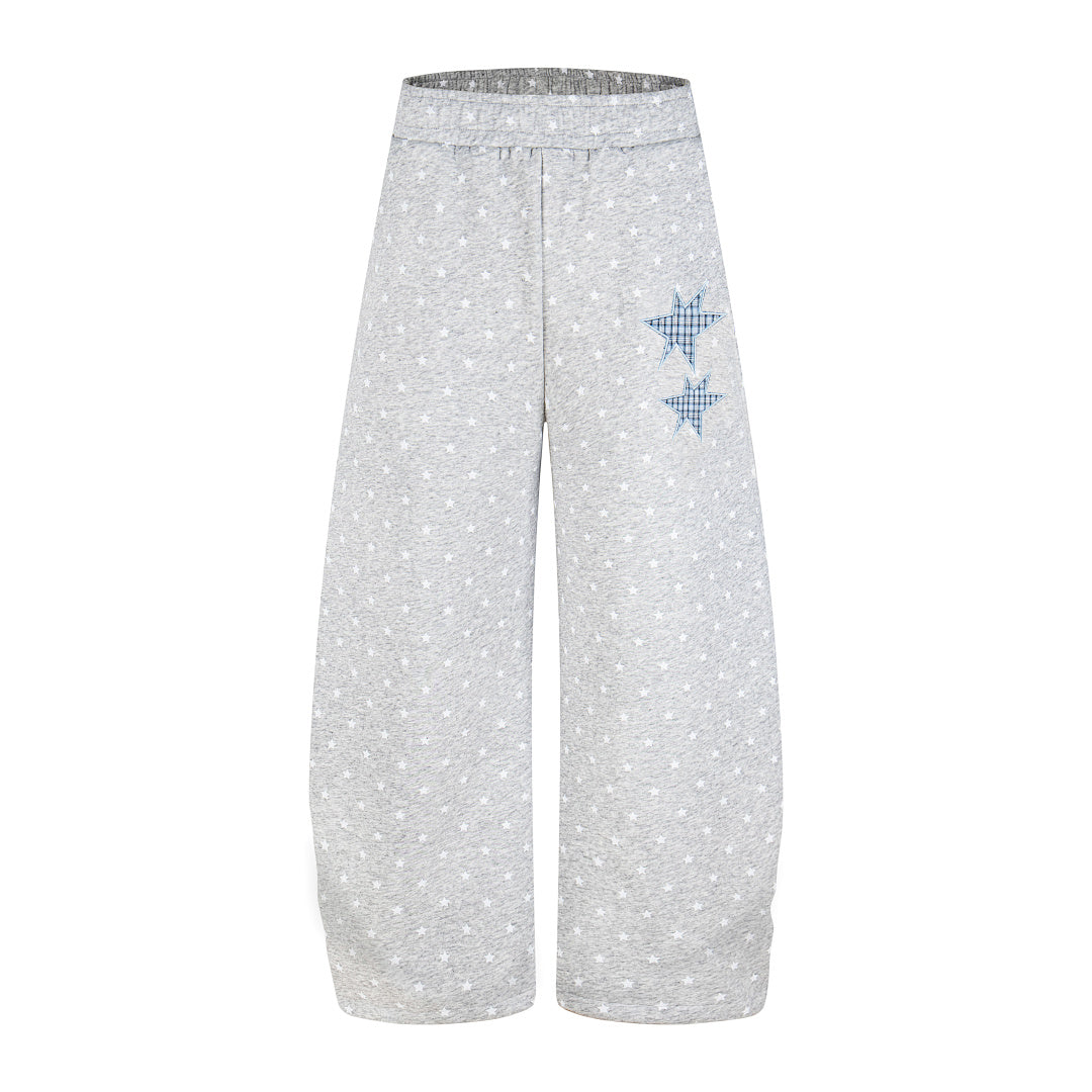 Star Print Baggy Barrel Sweatpants Gray product image