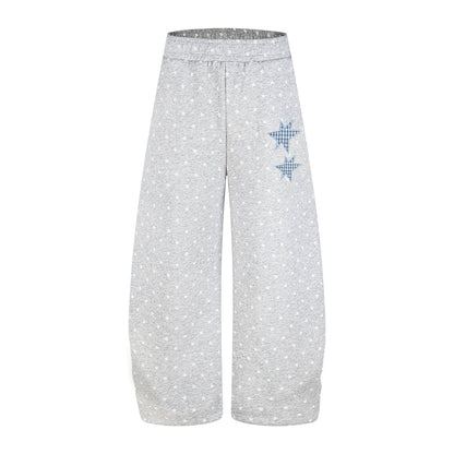 Star Print Baggy Barrel Sweatpants Gray product image