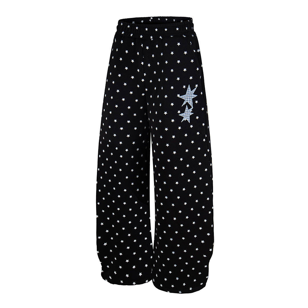 Star Print Baggy Barrel Sweatpants detail image 5