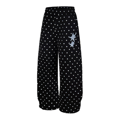 Star Print Baggy Barrel Sweatpants detail image 5