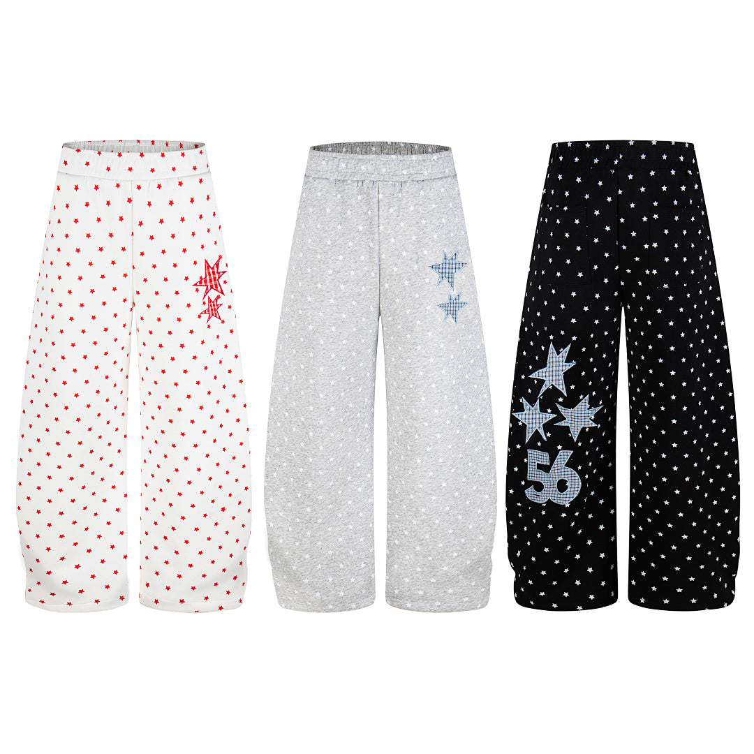 Star Print Baggy Barrel Sweatpants detail image 7