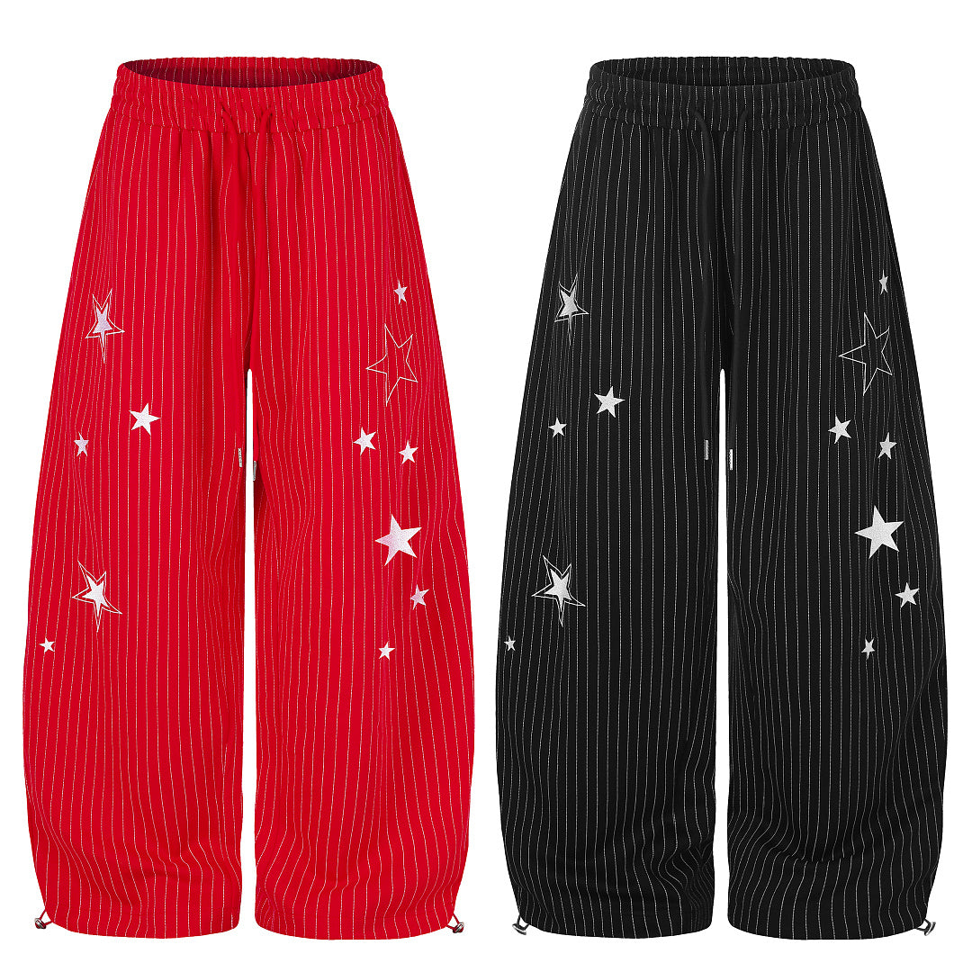 Star Embroidery Baggy Barrel Sweatpants detail image 4
