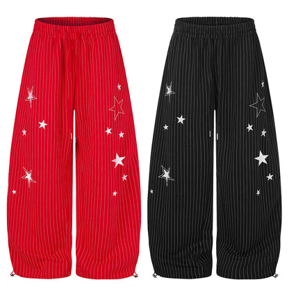 Star Embroidery Baggy Barrel Sweatpants detail image 4