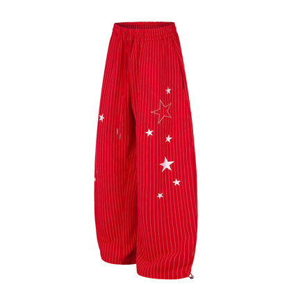 Star Embroidery Baggy Barrel Sweatpants detail image 5