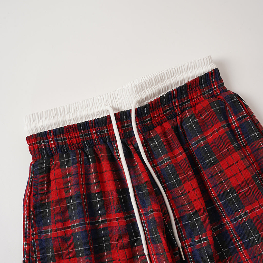 Double Waist Plaid Baggy Sweatpants detail image 5