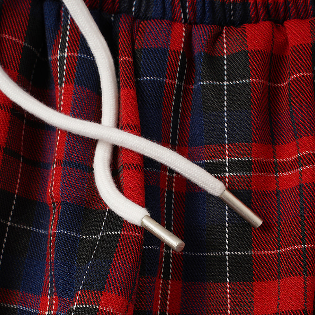 Double Waist Plaid Baggy Sweatpants detail image 6