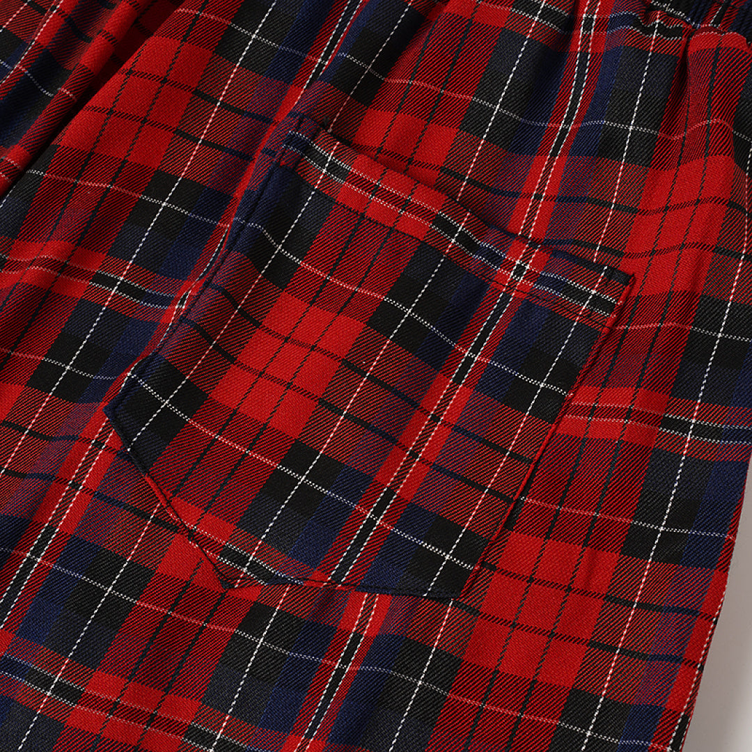 Double Waist Plaid Baggy Sweatpants detail image 8