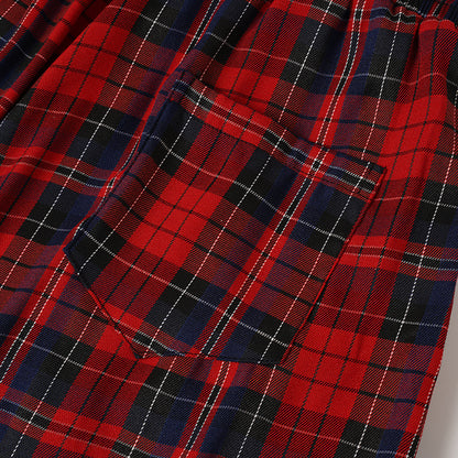 Double Waist Plaid Baggy Sweatpants detail image 8