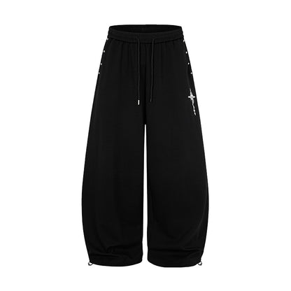 Cross Print Baggy Sweatpants Black product image