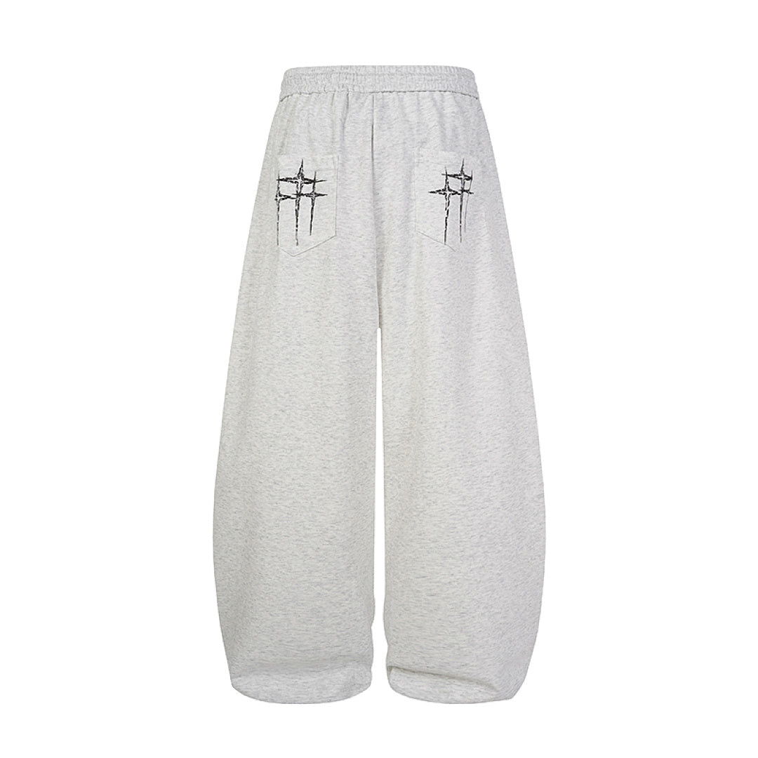 Cross Print Baggy Sweatpants detail image 5