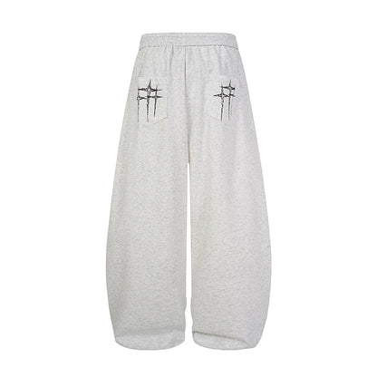 Cross Print Baggy Sweatpants detail image 5