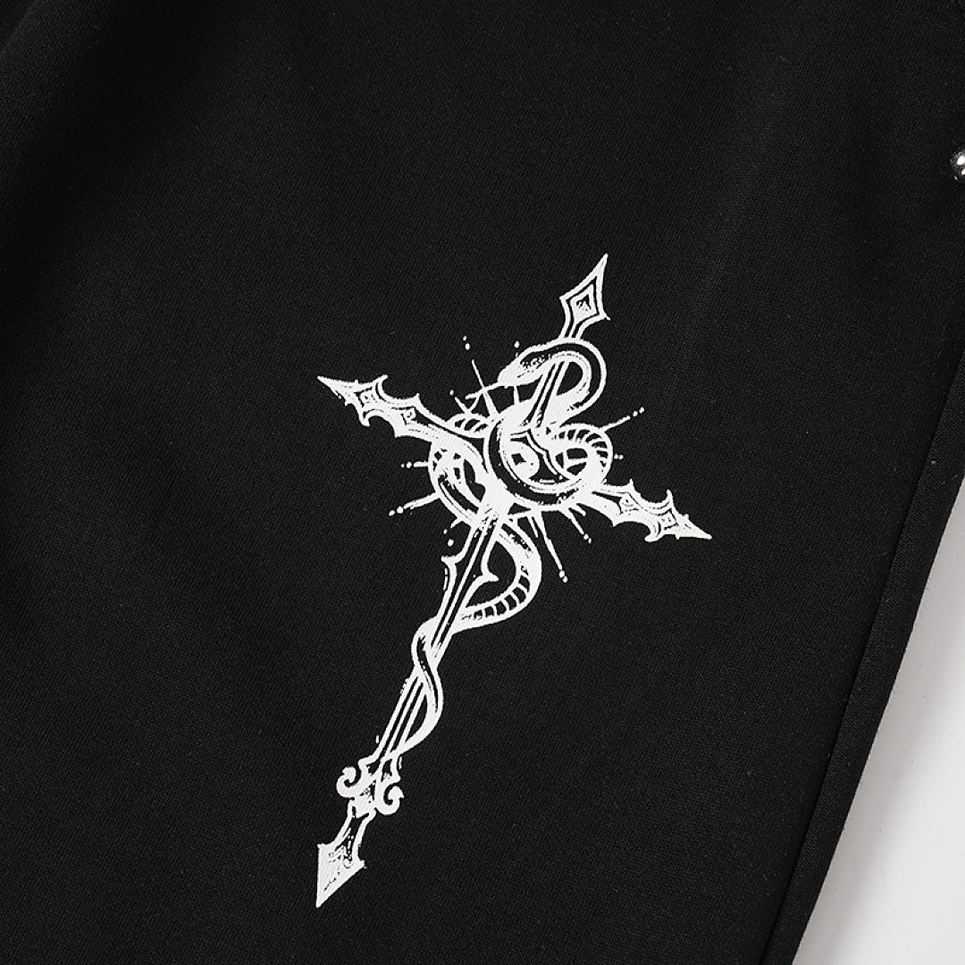 Cross Print Baggy Sweatpants detail image 9