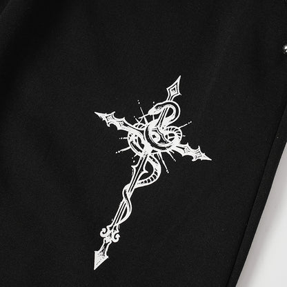 Cross Print Baggy Sweatpants detail image 9