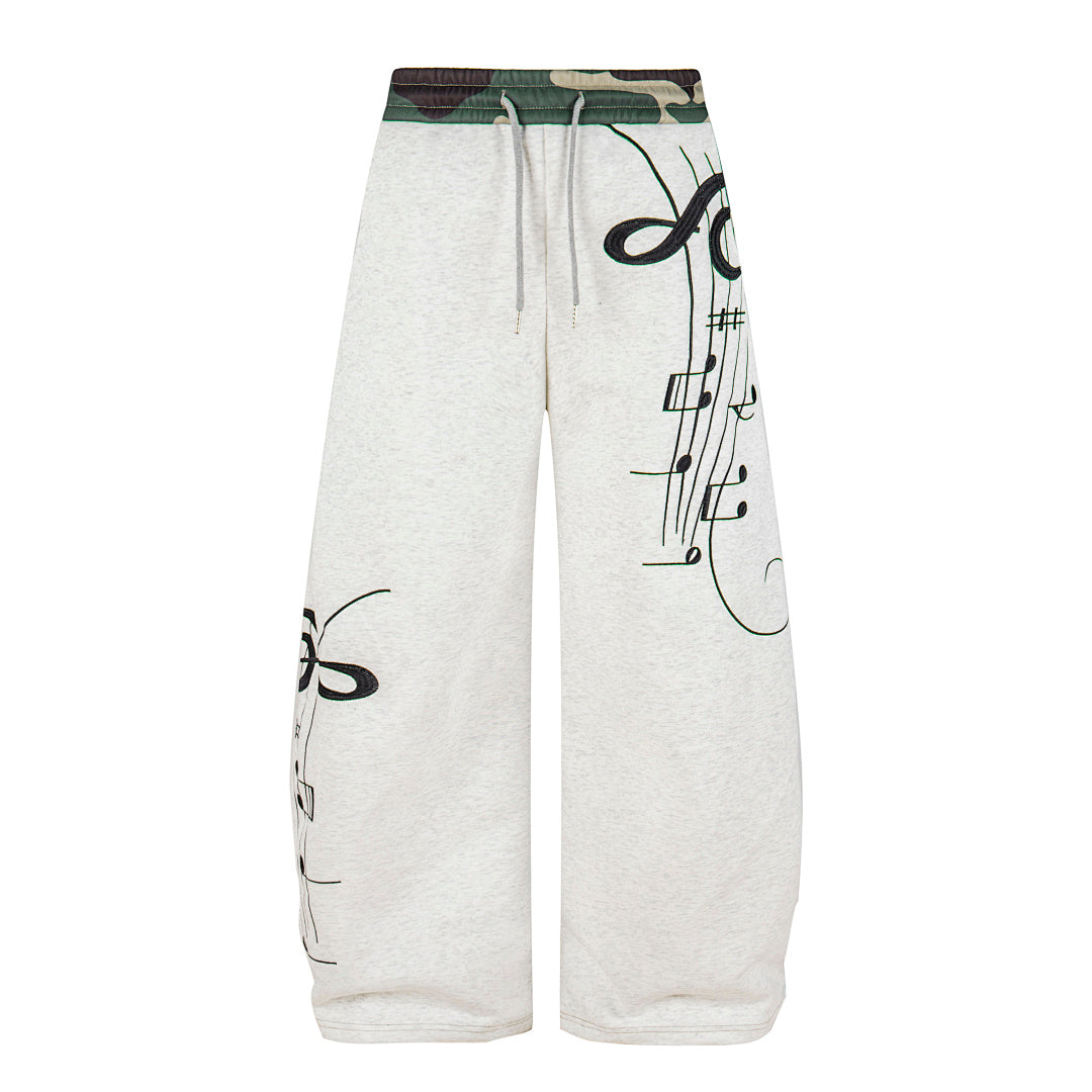 Camo Waist Baggy Barrel Sweatpants Gray Camo product image