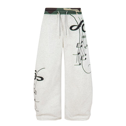 Camo Waist Baggy Barrel Sweatpants Gray Camo product image