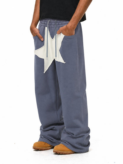 Oversized Star Applique Wide Leg Sweatpants model image