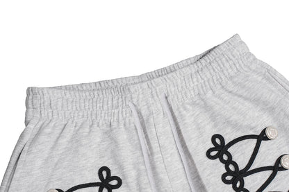 Lace Up Embroidery Baggy Barrel Sweatpants detail image 5