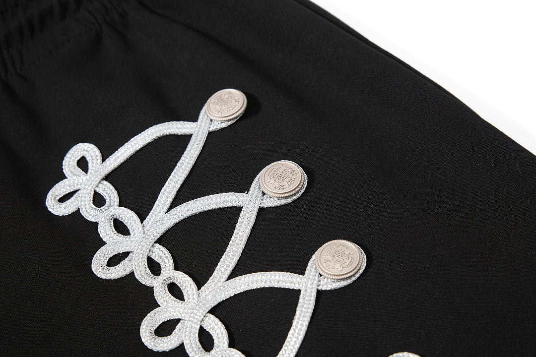 Lace Up Embroidery Baggy Barrel Sweatpants detail image 8