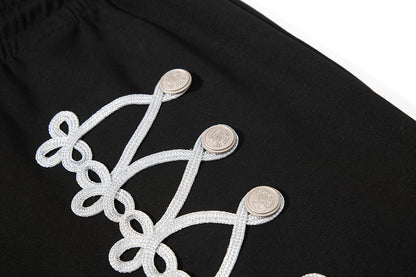 Lace Up Embroidery Baggy Barrel Sweatpants detail image 8