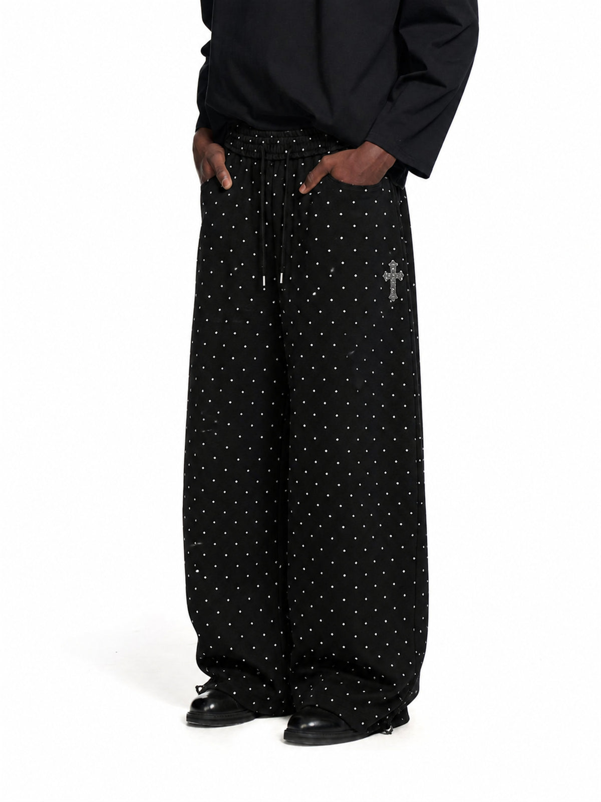 Polka Dot Baggy Sweatpants model image