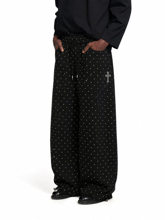 Polka Dot Baggy Sweatpants model image