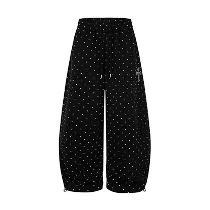 Polka Dot Baggy Sweatpants Black product image