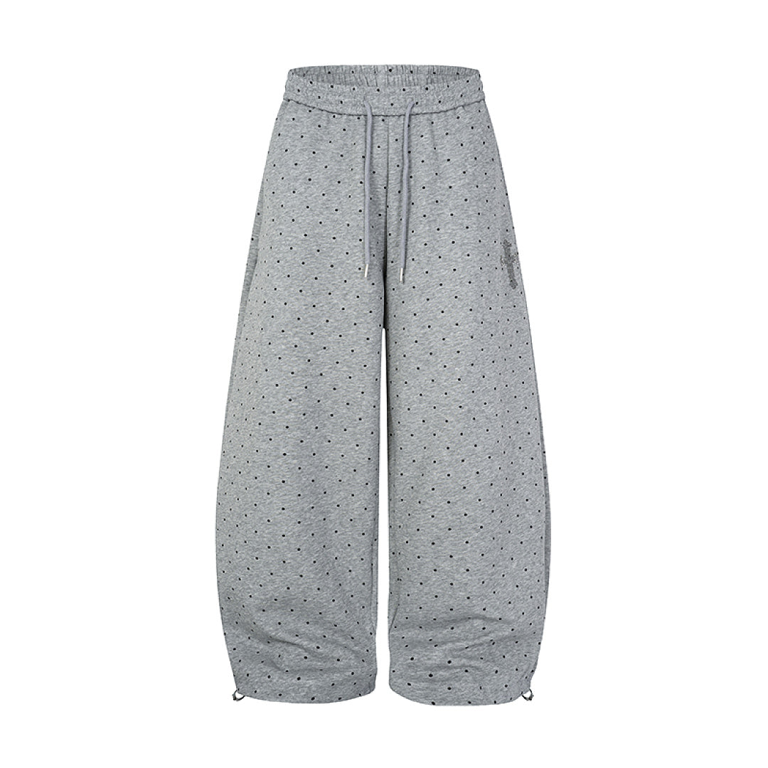 Polka Dot Baggy Sweatpants Gray product image