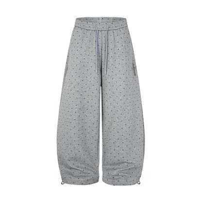 Polka Dot Baggy Sweatpants Gray product image