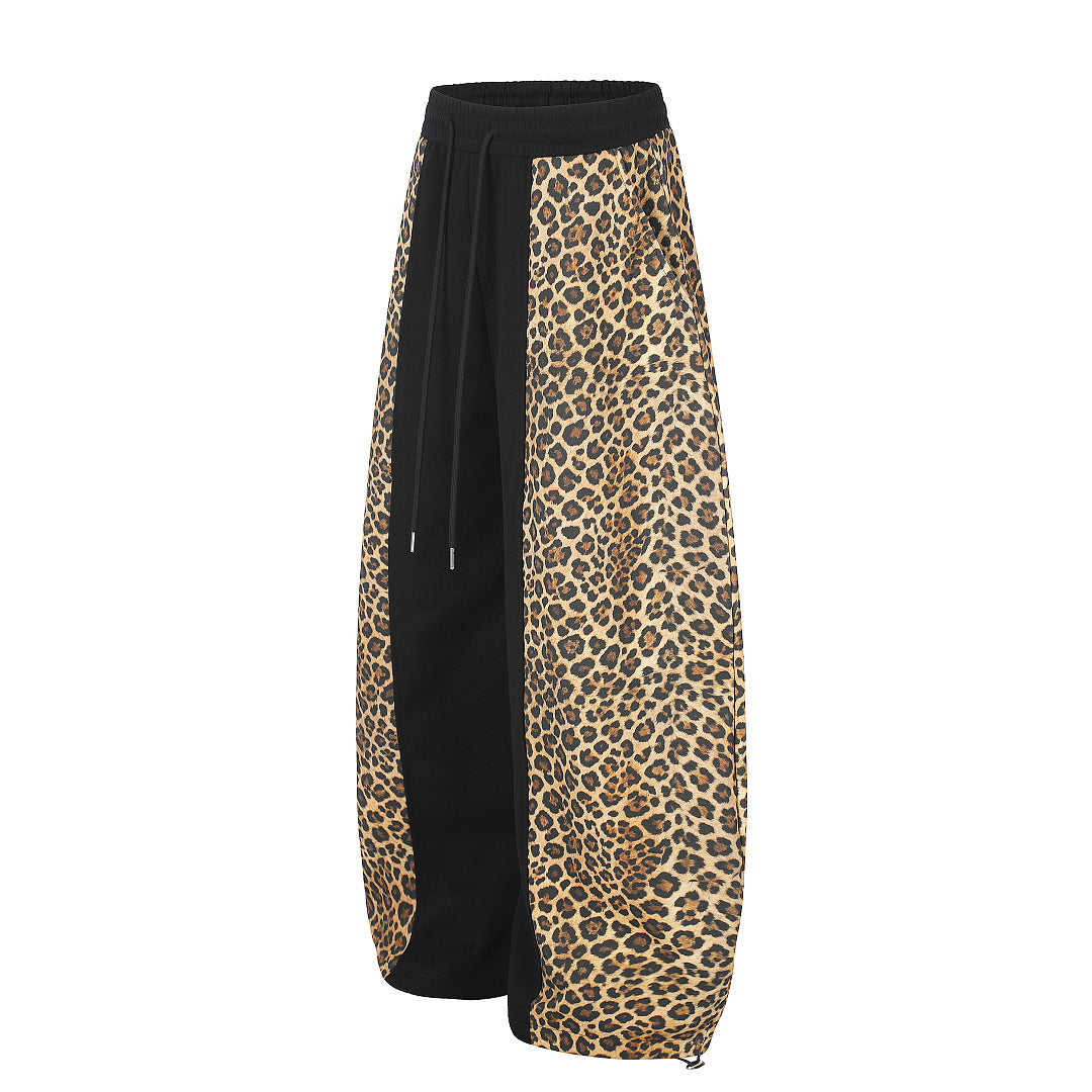 Leopard Panel Baggy Barrel Sweatpants detail image 3