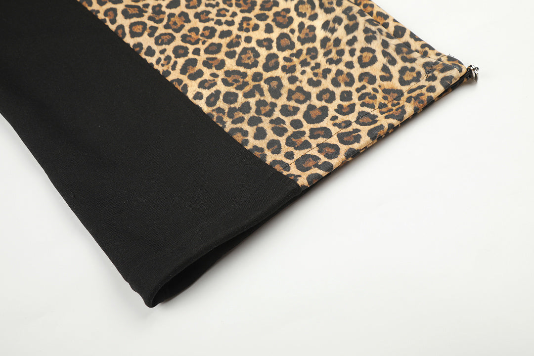 Leopard Panel Baggy Barrel Sweatpants detail image 6