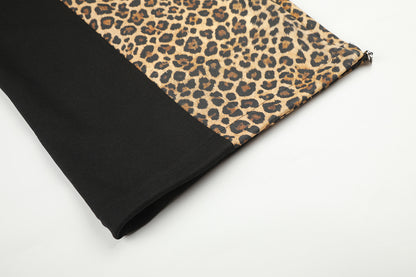 Leopard Panel Baggy Barrel Sweatpants detail image 6
