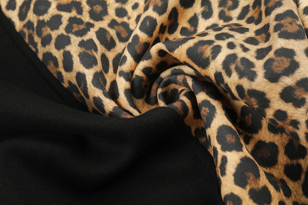 Leopard Panel Baggy Barrel Sweatpants detail image 7