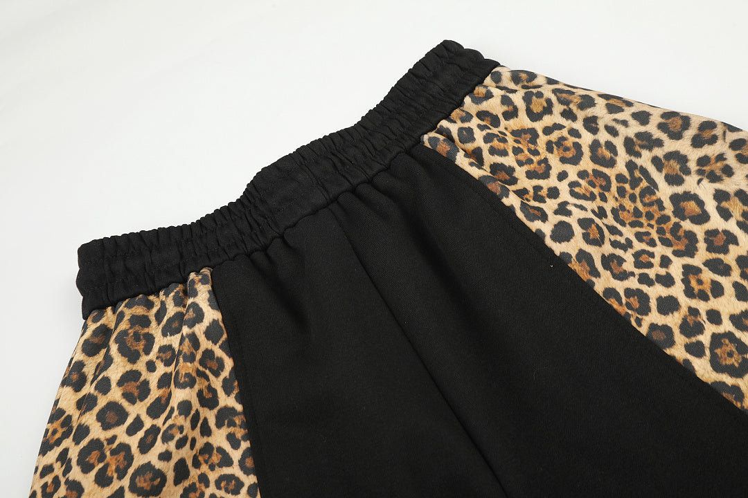 Leopard Panel Baggy Barrel Sweatpants detail image 8