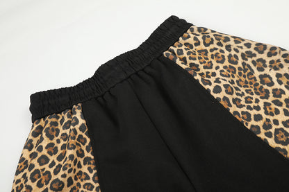 Leopard Panel Baggy Barrel Sweatpants detail image 8