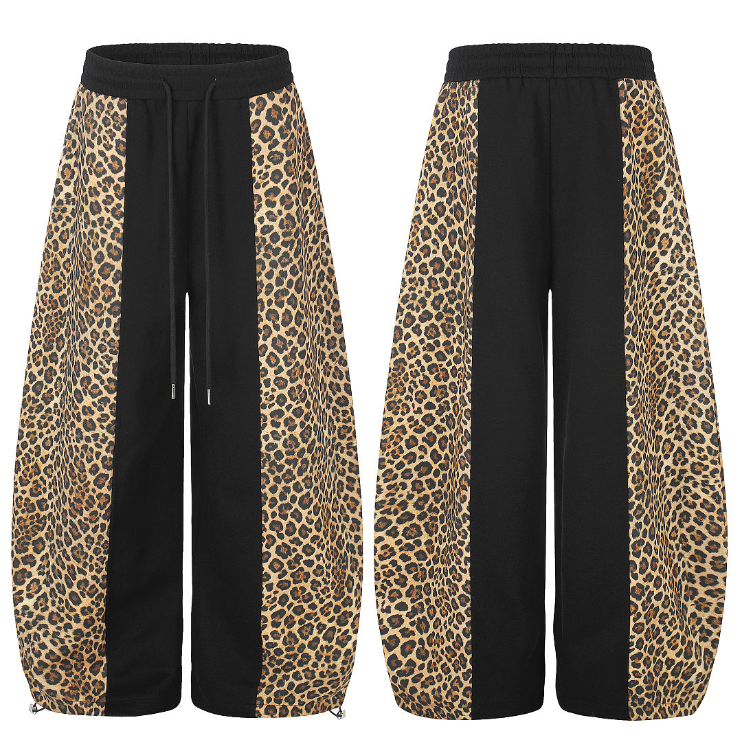 Leopard Panel Baggy Barrel Sweatpants detail image 9
