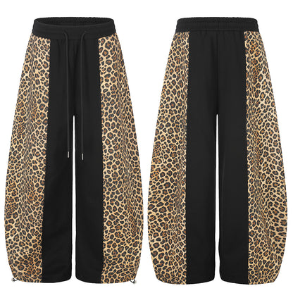 Leopard Panel Baggy Barrel Sweatpants detail image 9
