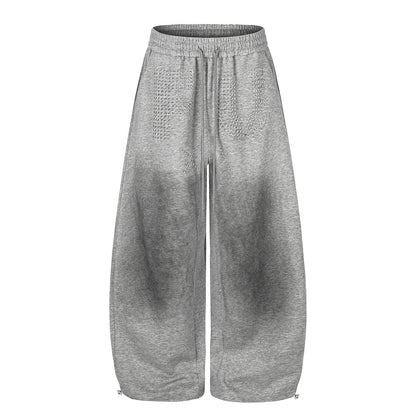 Studded Washed Baggy Barrel Sweatpants Gray product image