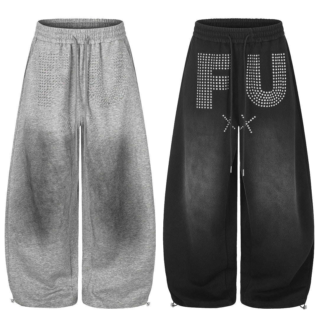 Studded Washed Baggy Barrel Sweatpants detail image 4